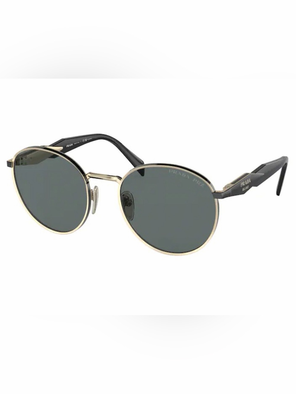 Prada Round Sunglasses in Black and Gold